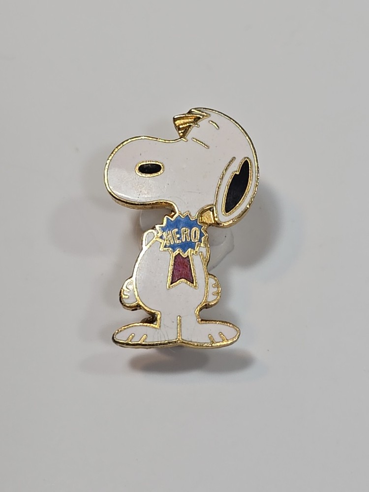 Snoopy HERO Blue Ribbon Lapel Pin