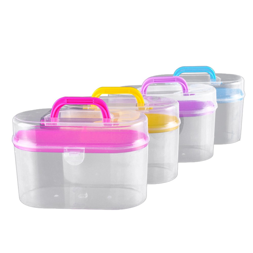 Sewing Supplies Organizer Plastic Portable Container with Handle