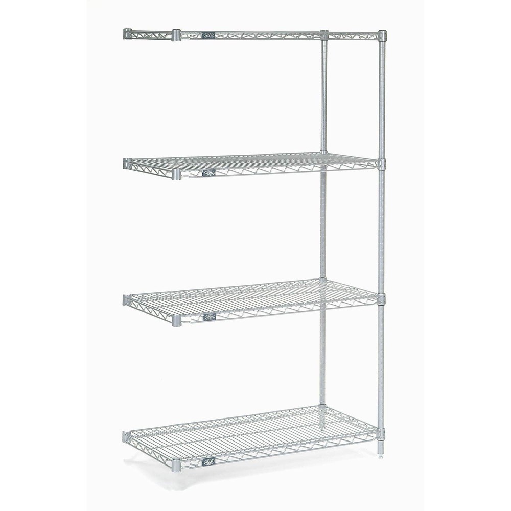 Nexel Chrome Wire Shelving Add-On 36"W X 14"D x 63"H