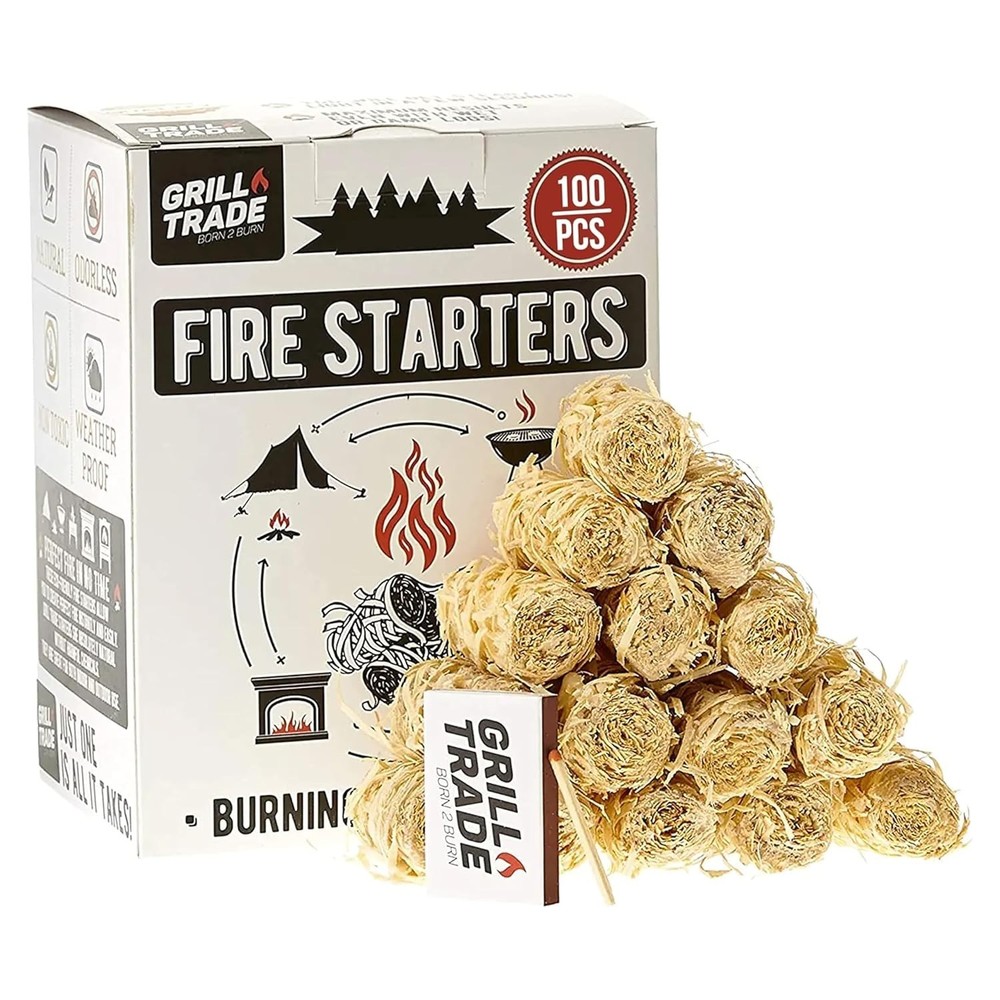 All-Weather Fire Starter Sticks - 100 Eco-Friendly Organic Fire Lighters