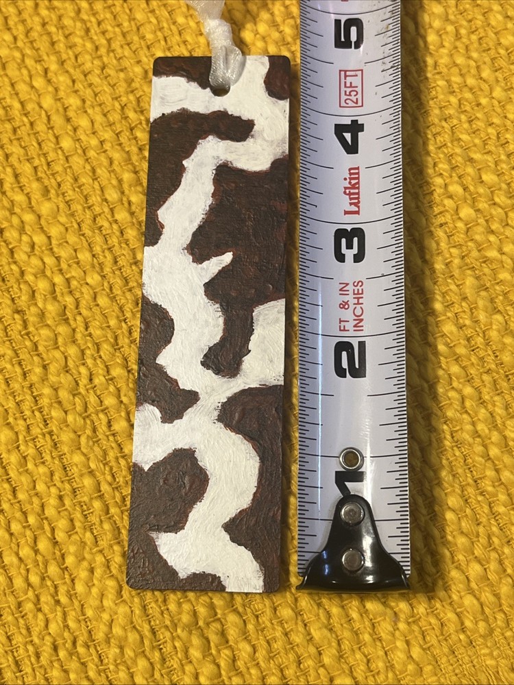 Bookmark Hand Painted Cow Print Design
