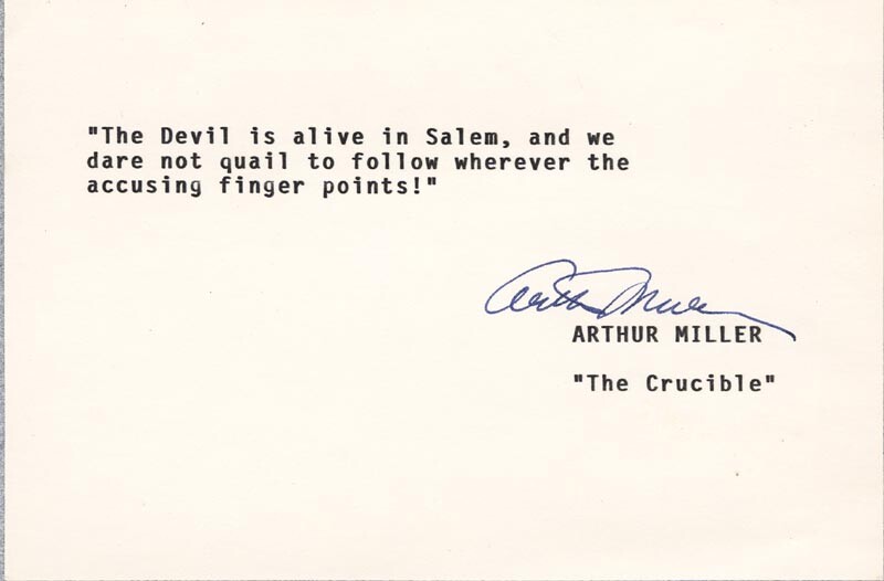 ARTHUR MILLER - TYPED QUOTATION SIGNED