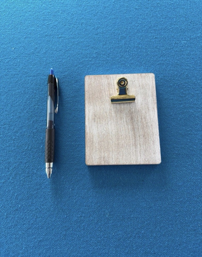 Mini Clipboard Frame Whitewash with Gold Clip