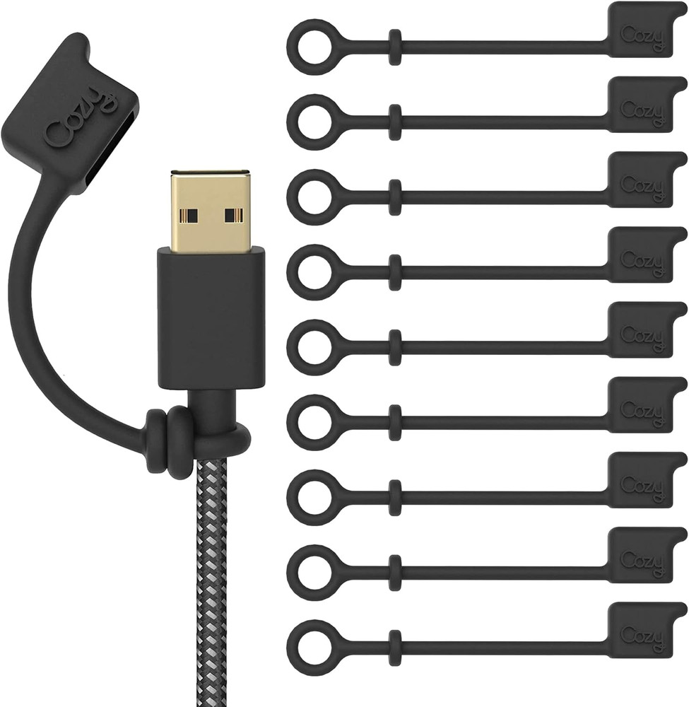 [10-Pack] USB Caps/Covers/Tether for USB a Cables with Dust Protection, Protect