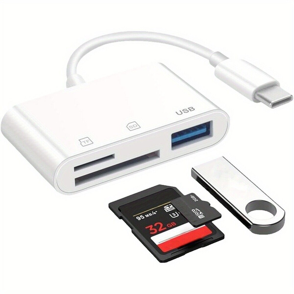 USB C to SD Card Reader with USB 3.0 to Micro SD TF Card Reader for iPhone 15 16