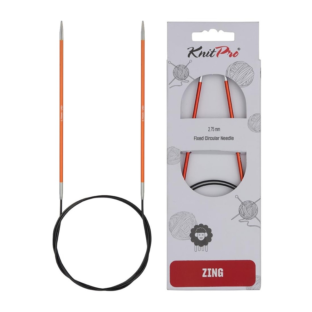 KnitPro Zing Fixed Circular Needles 32" (80cm) | US 2 (2.75mm), Carnelian