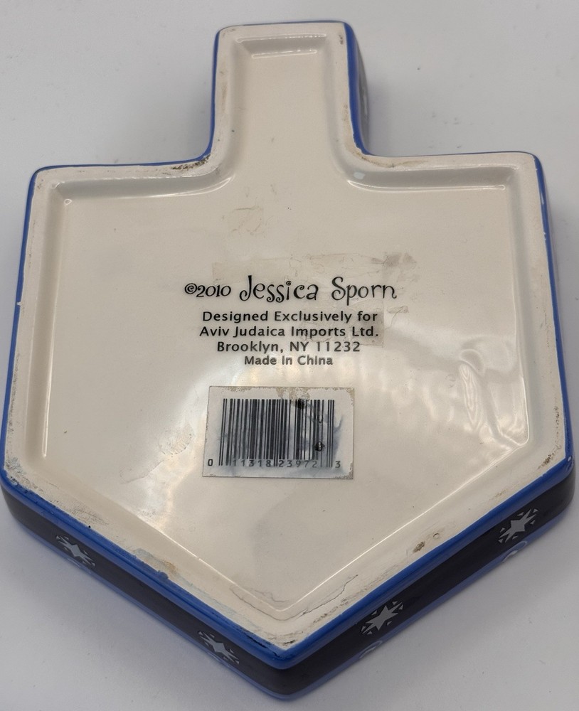 Jessica Sporn Designed Candy Dish Dreidel Shaped Ceramic