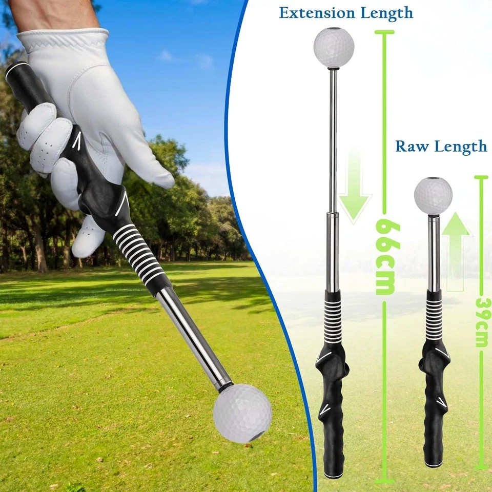 Retractable Golf Swing Training Aid, Golf Grip Trainer & Golf Swing Trainer for