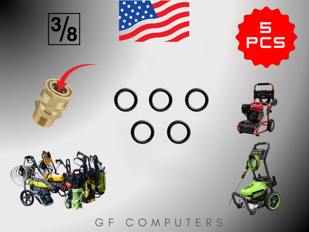 3/8" Quick Coupler O-Ring Seals 5 Pack High Temp Pressure Washer