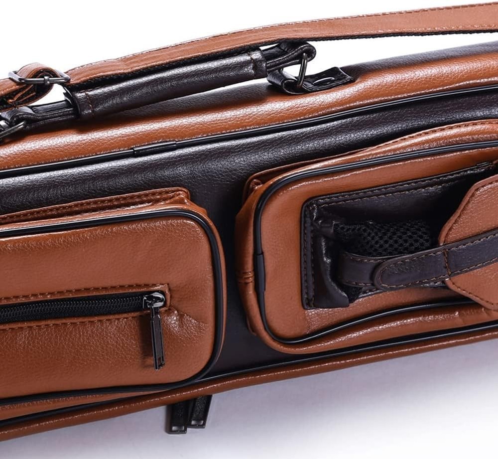 Durable 4x4 & 4x5 Pool Cue Case – Elegant Design with Adjustable Shoulder Strap