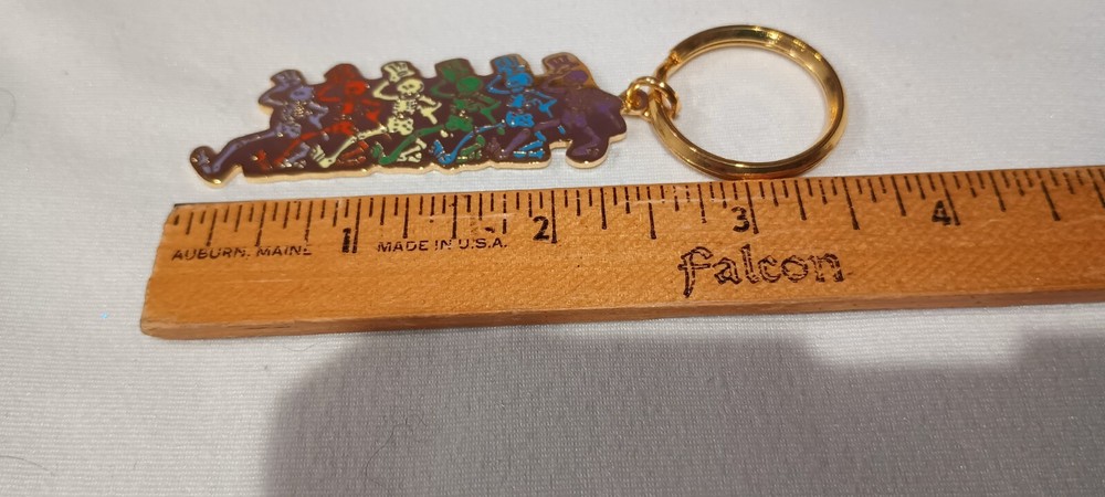 Grateful Dead Dancing Skeletons Brass Keyring