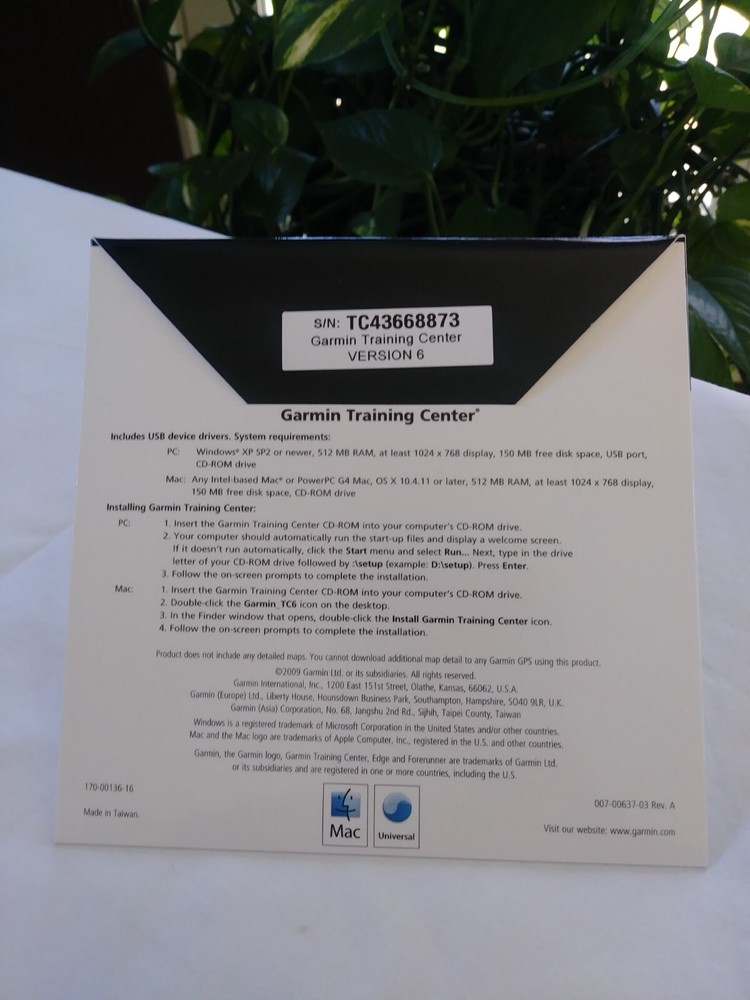 Garmin Training Center Version 6 CD-ROM 2009 + Forerunner 205/305 Manual