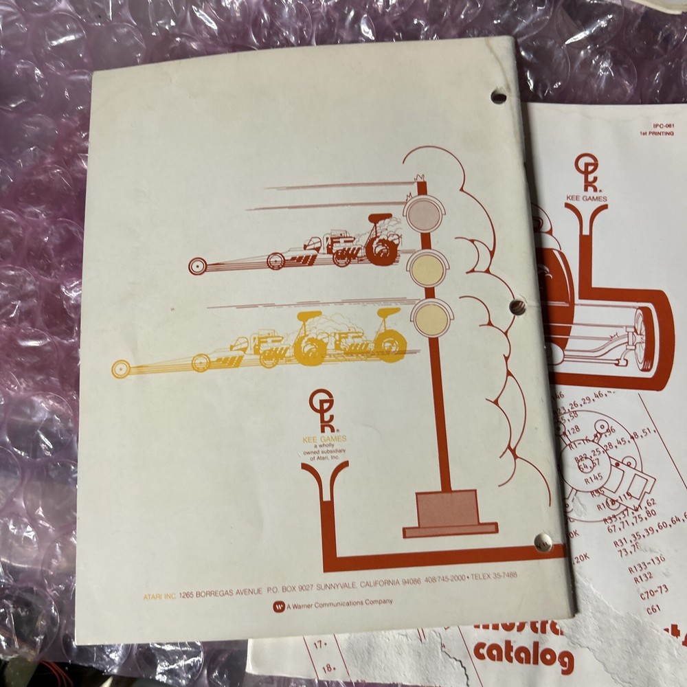 DRAG RACE Set KEE GAMES ATARI arcade video game manual