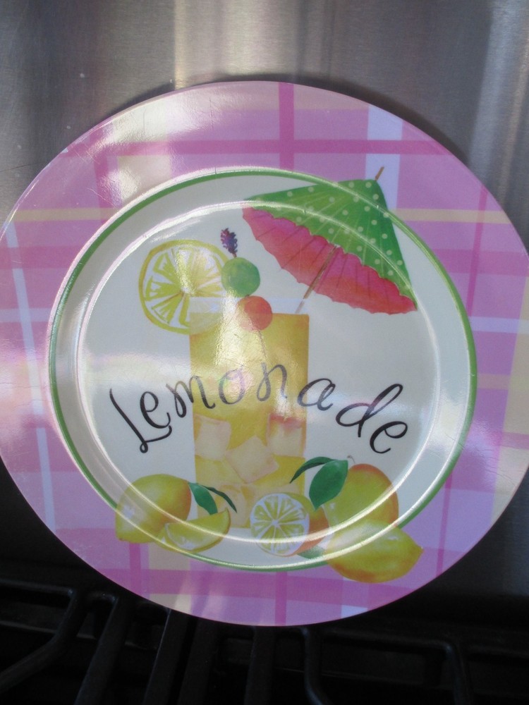 MELAMINE WARE ~ "LEMONADE & LIMEADE " ~ SET OF 7 DINNER PLATES