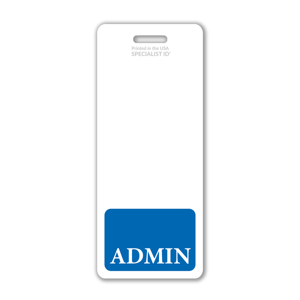 5 pack - Oversized ADMIN Badge Buddy - Extra Long Vertical ID Backer for Admins