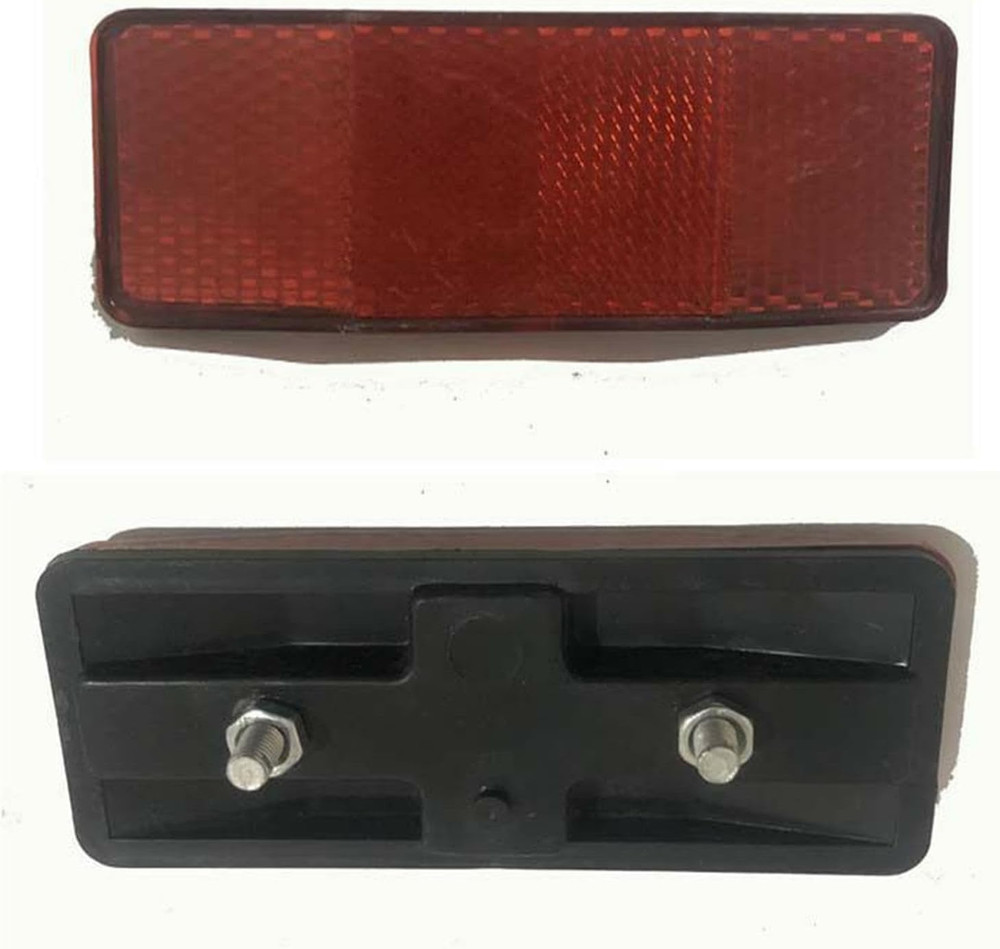 2-Pack Rectangular Red Bike Reflectors, Rear Frame Mount Cycling Warning Acce..