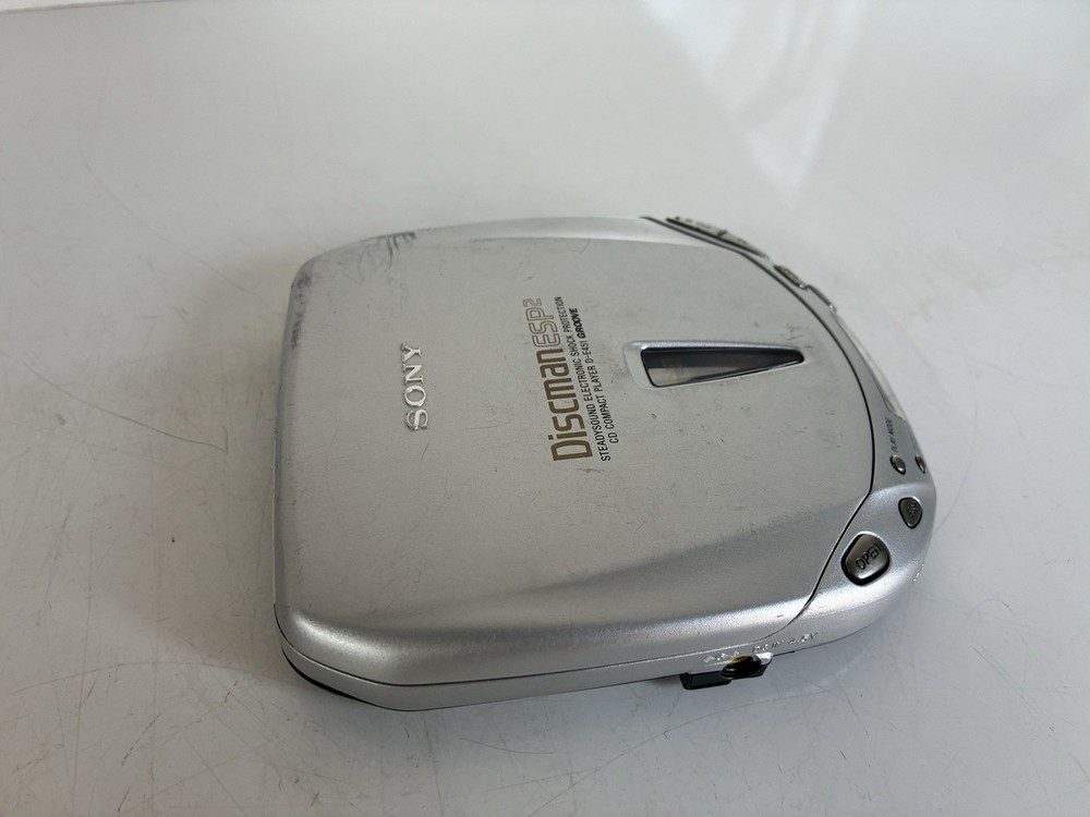 Sony Discman D-E401 Groove CD Player ESP2 Silver - TESTED WORKS