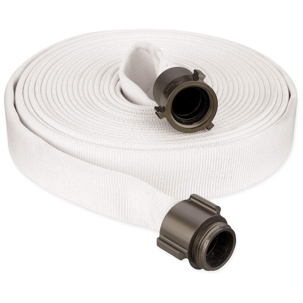 GRAINGER APPROVED 3EUJ5 Fire Hose,50 ft,White,Polyester 3EUJ5