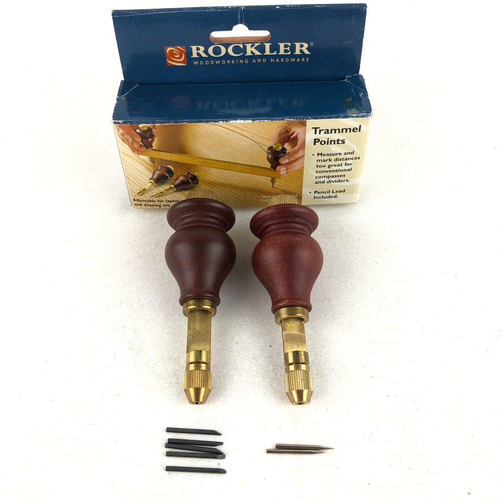 Rockler Adjustable Trammel Point Set With Points And Pencil Leads 39394