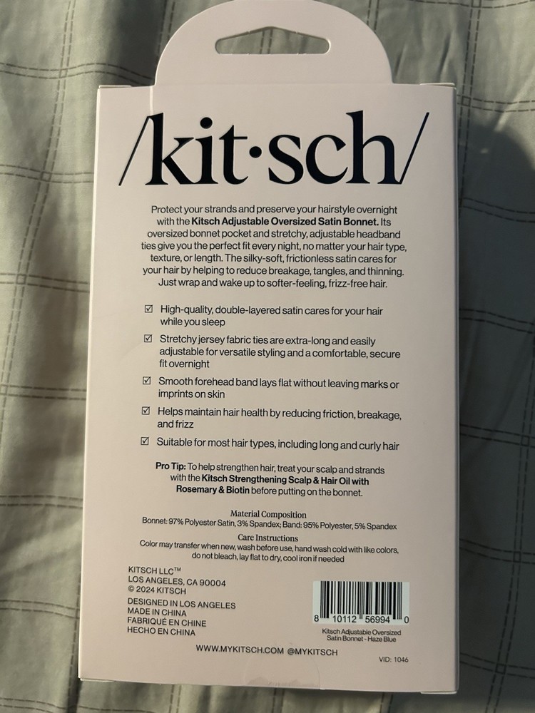 Kitsch Oversized Satin Bonnet Haze Blue