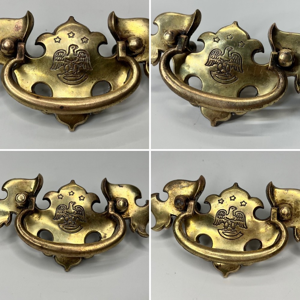 Bald Eagle Antique Drawer Pull Brass Hardware 5" (Set Of 4)