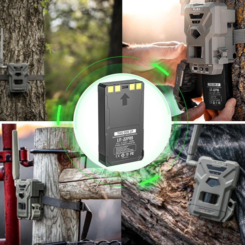 2-Pack Rechargeable LIT-22 Battery Compatible with Trail Camera Flex-M Flex G-36