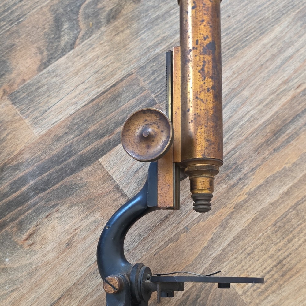 Antique Brass Microscope Multiple Objective Lenses Pre-1930 Original