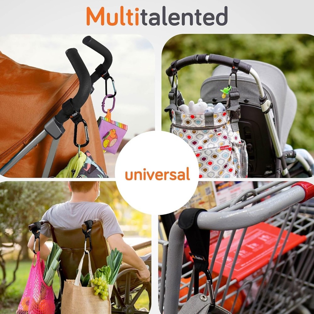 Universal Stroller Clips 2-Pack with 11 lb Capacity - Essential for Parents