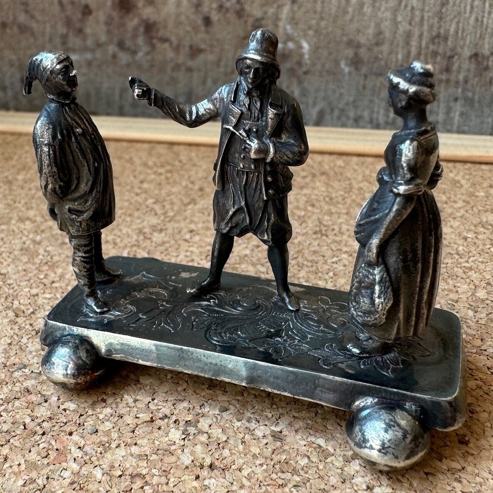 Museum quality German solid silver figurine, early 19th Century, "Matchmaker"