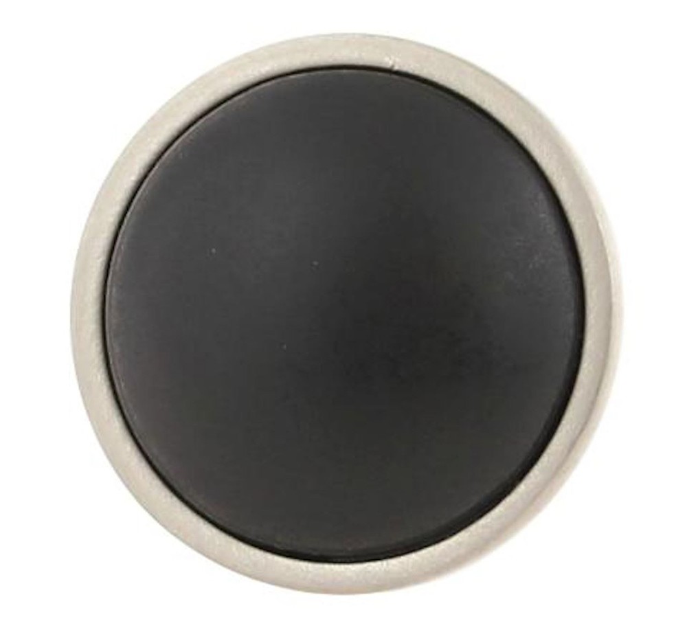 1-3/8" Black Ceramic Insert Knob Brushed Pewter