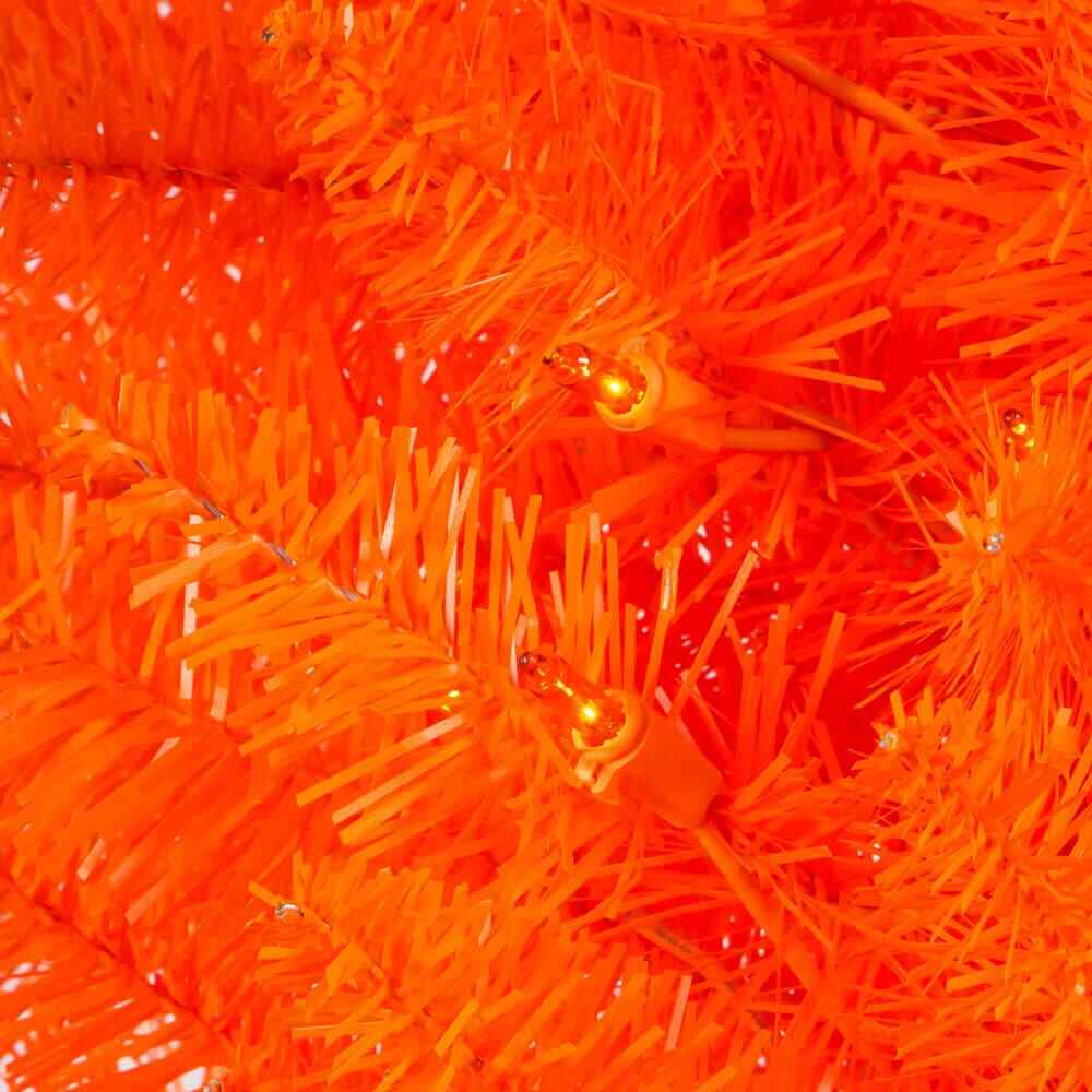 4 Foot Pre-Lit Orange Slim Tree