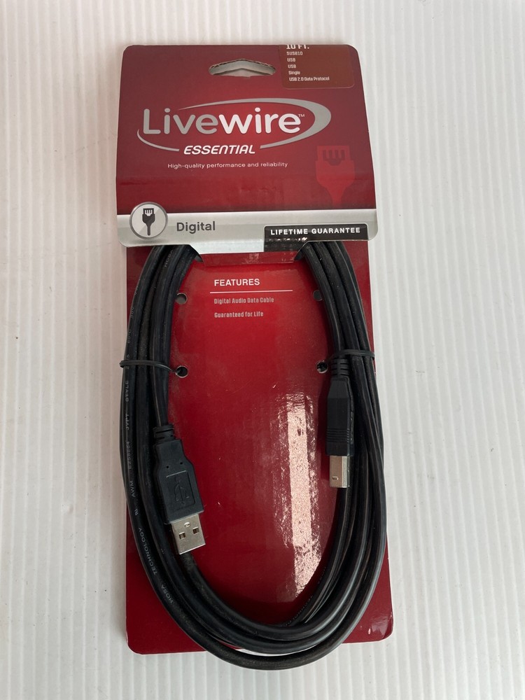 Livewire Essential USB 2.0 Data Cable 10 ft. Professional Audio, Stage