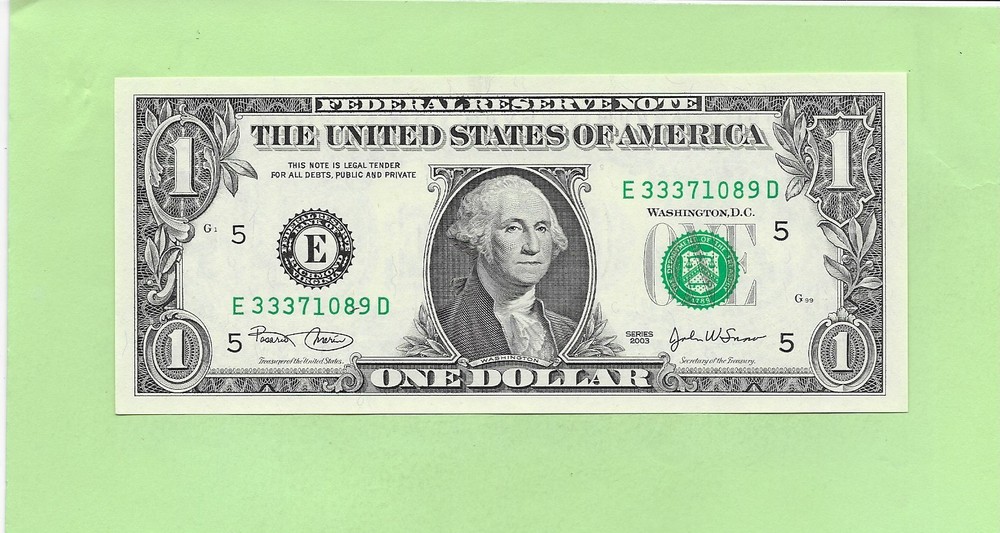 2003 ..UNCIRC $1  E 3337 1089 D  .... 2003  $1  E-D    NICE NOTE        FRN