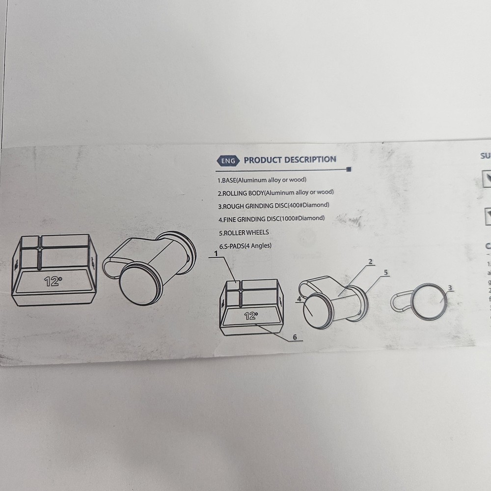 Rolling Knife Sharpener Ergonomic Handle Tool Diamond & Ceramic Grinding Wheels