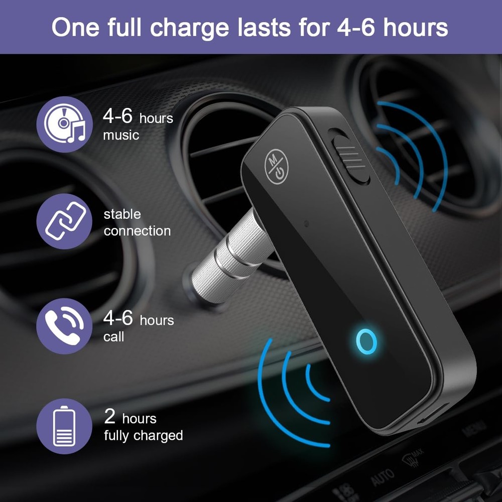 Aux Bluetooth Adapter for Car, 2 in 1 5.3 Transmitter&Receiver