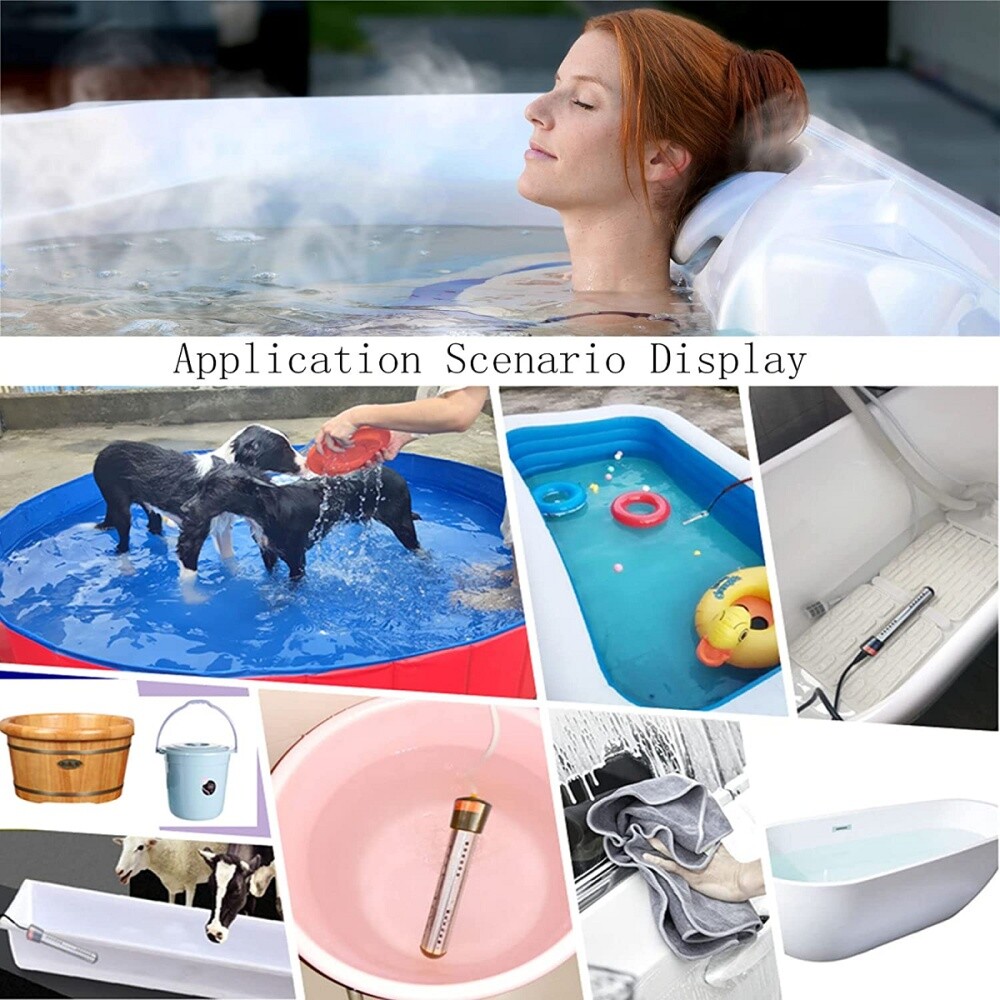 Portable Electric Immersion Bucket Heater 1500W 110V Hot Tub Bath Warmer