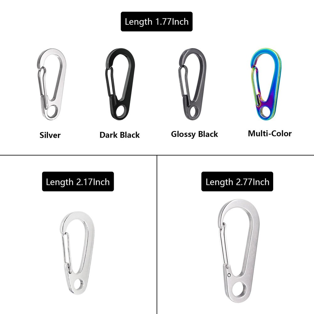 10PCS Black Dog ID Tag Clips - Mini Quick Release Hooks for Collars & Leashes