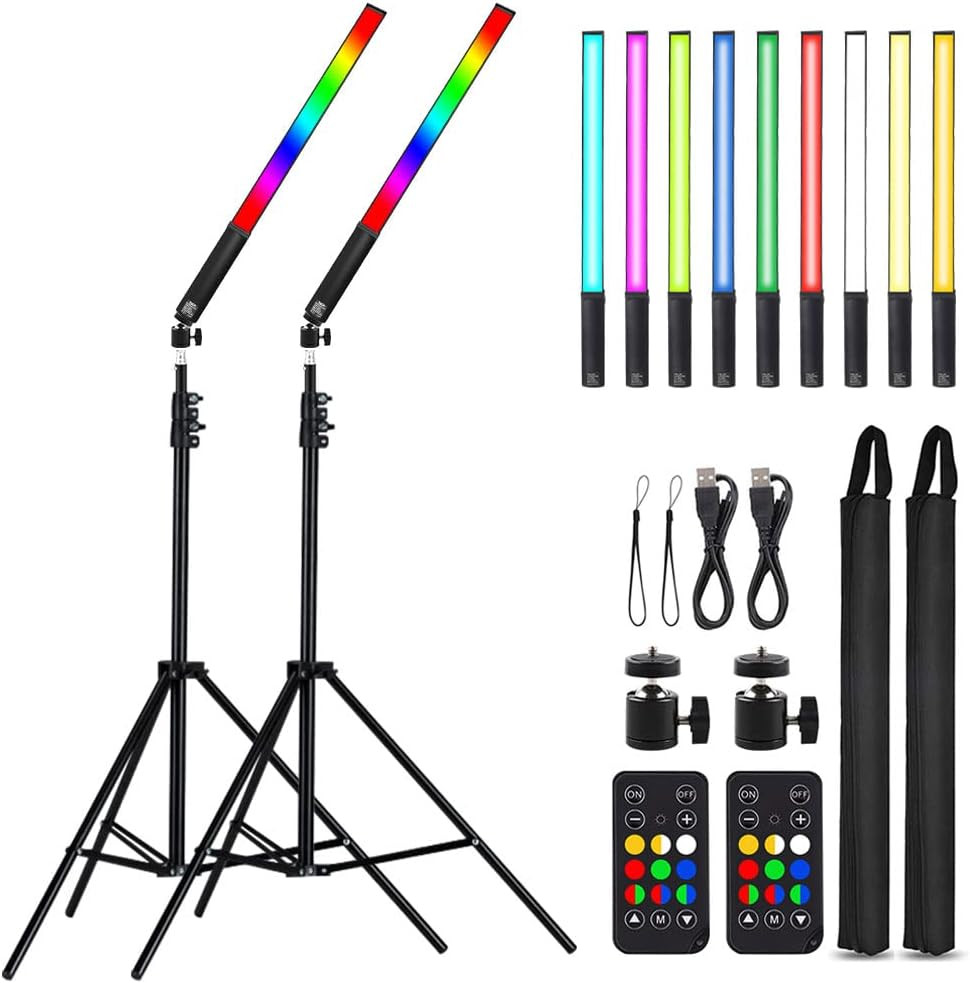 RGB LED Light Sticks - Versatile Photography & Video Lighting Kit