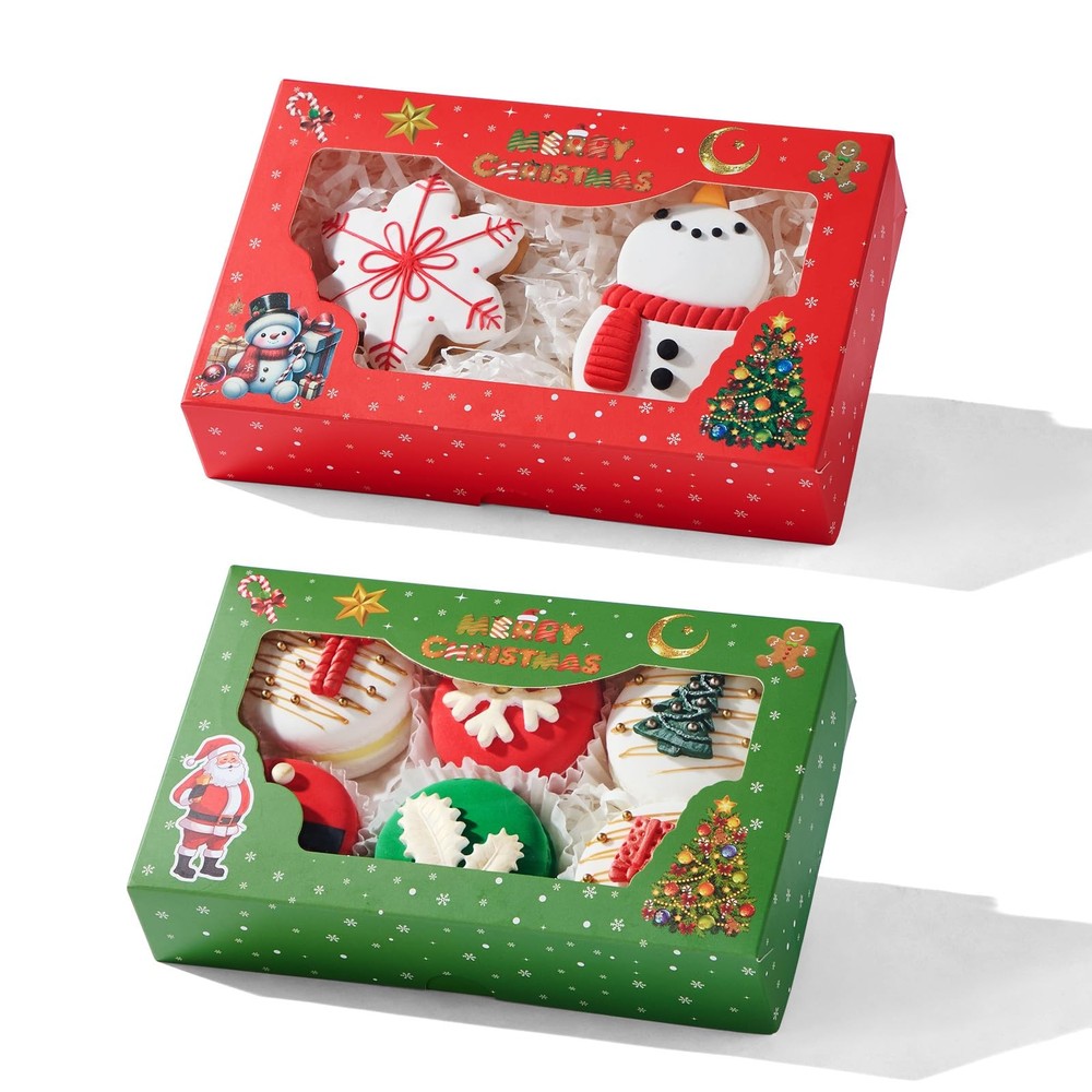 48PCS Christmas Treats Boxes, 3 patterns 1 Count (Pack of 48), 3 Pattern