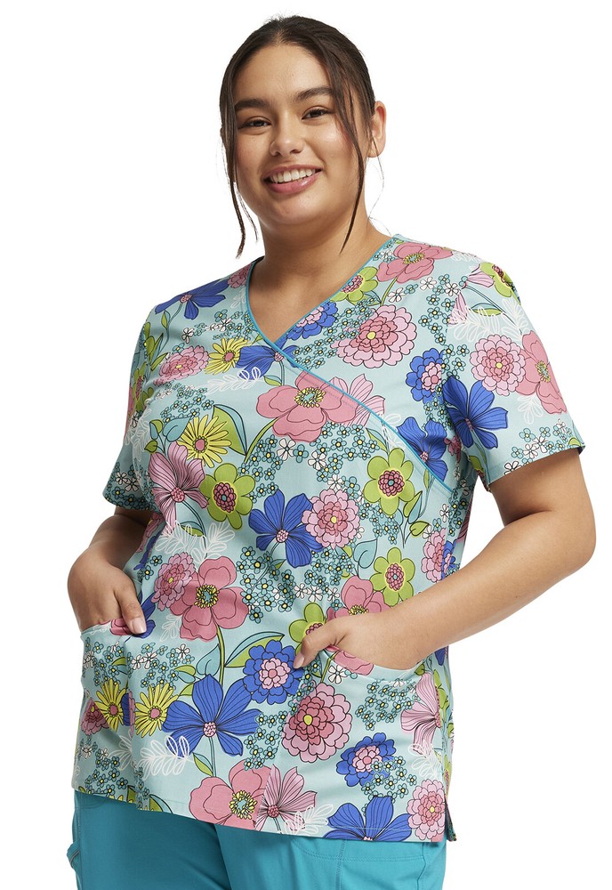 Retro Buds Cherokee Scrubs Genuine Mock Wrap Top CK614 RTBD