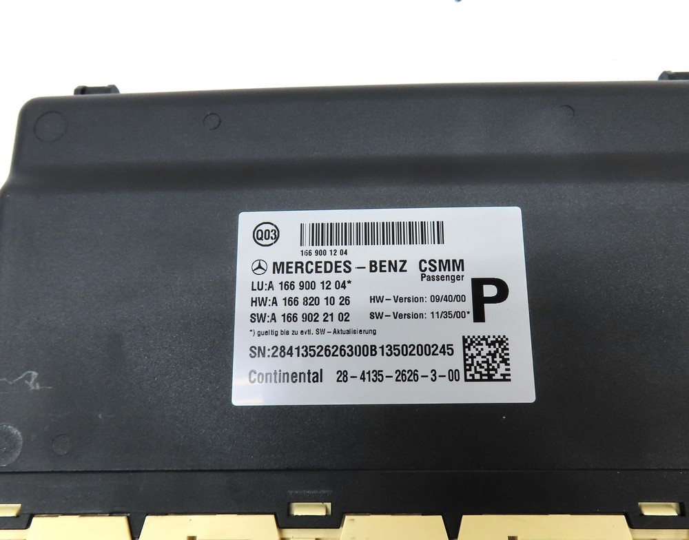 2013 MERCEDES GL450 (X166) FRONT RIGHT PASSENGER SEAT CONTROL MODULE