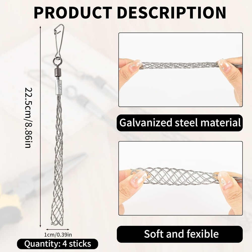 4PCS 1/2 in Wire Pulling Grip for Electrical Pulling Grips Wire Puller Tool for