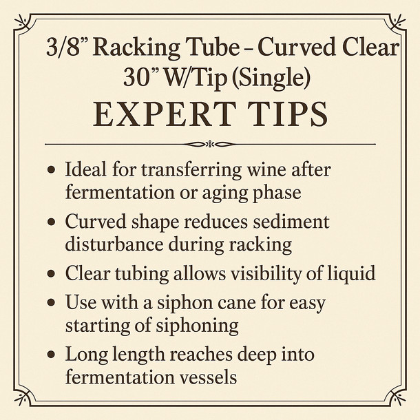 Fermtech 3/8 inch Racking Tube - Curved Clear 30 inch W/Tip (Single)