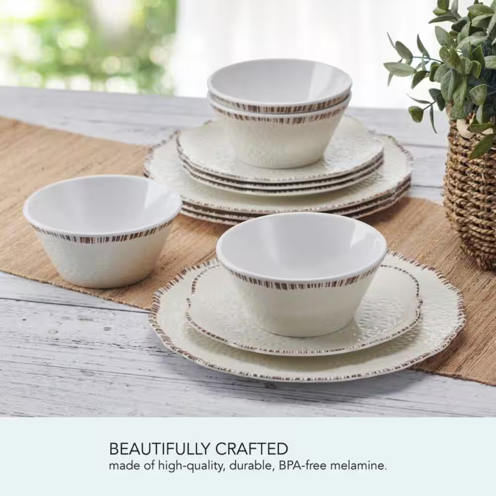 Chateau 12-Piece Melamine Dinnerware Set