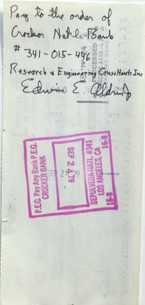 Buzz Aldrin Apollo 11 Twice Signed [DS] Check Authenticated Zarelli