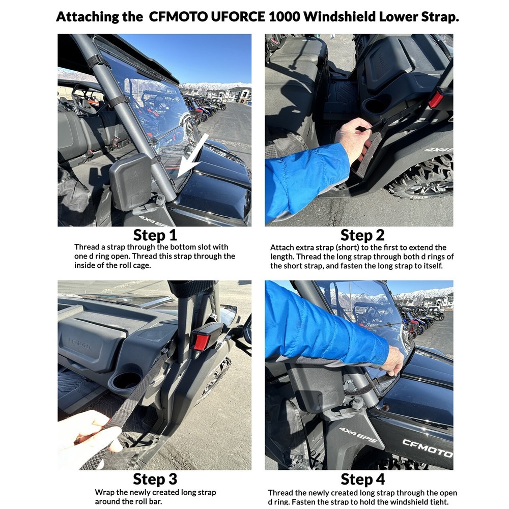 Clearly Tough CFMoto UForce 1000 Full Folding Windshield