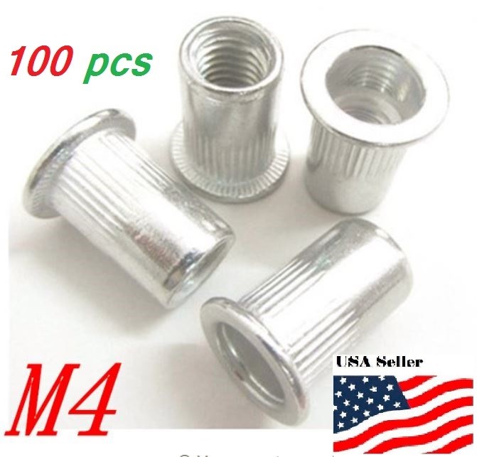 100 QT M4 Aluminum Rivnut Rivet nuts Insert 4mm