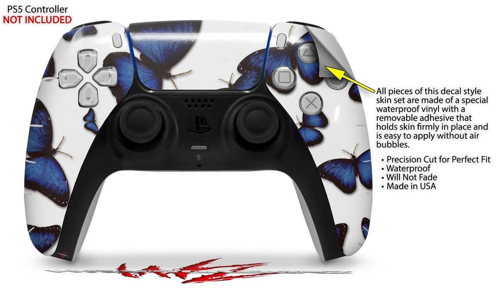 Skin Sony PS5 Controller Butterflies Blue