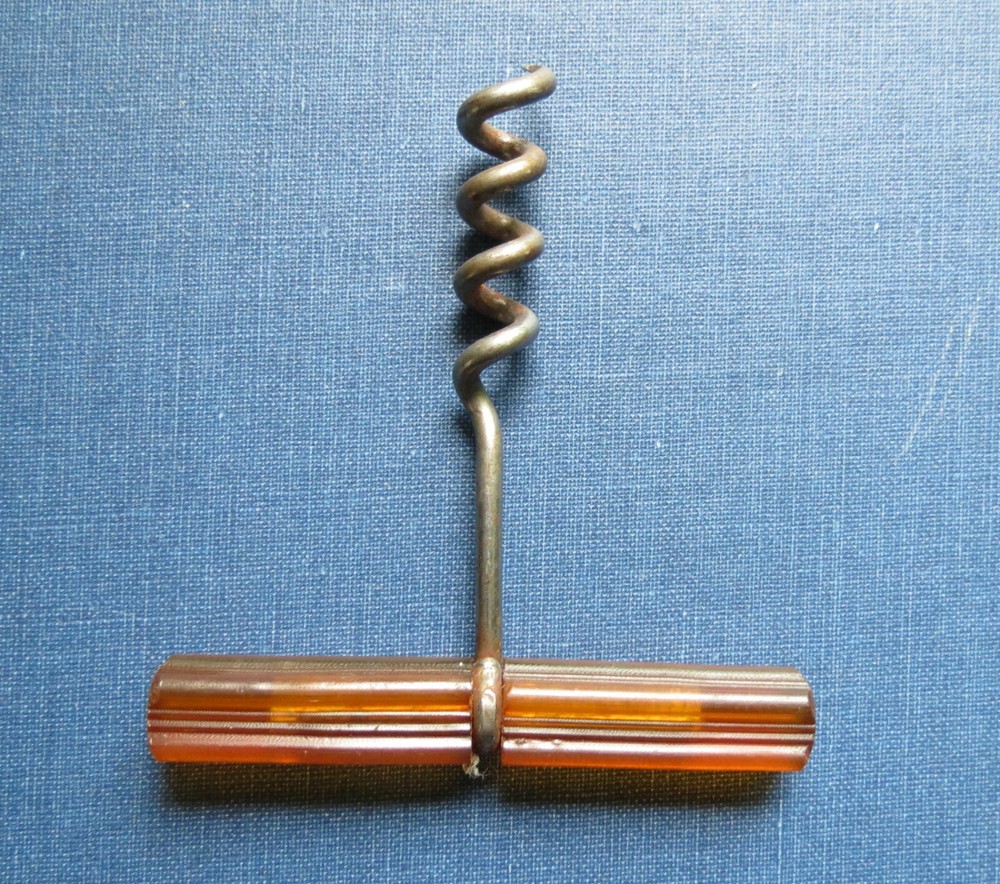 SMALL OLD CORKSCREW with BAKELITE HANDLE