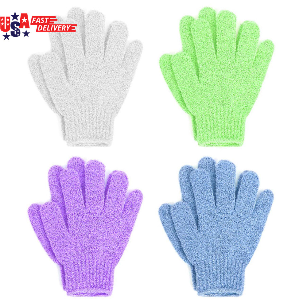 Exfoliating Bath Gloves, Pack of 4